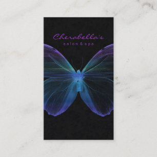 Salon Business Card Spa Butterfly Blue Purple Grn