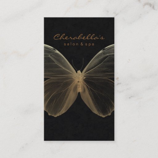 Customizable Salon Business Card Spa Butterfly Gold