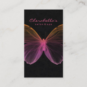 Salon Business Card Spa Butterfly Pink Orange