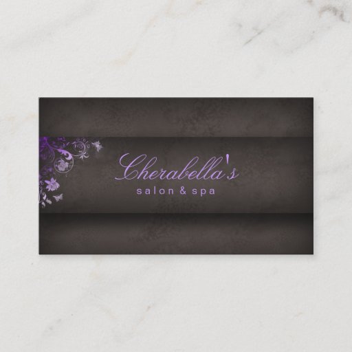 Customizable Salon Business Card Spa Butterfly Purple