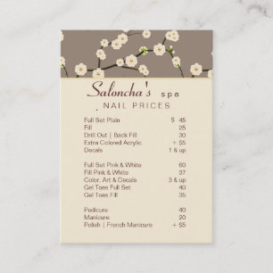 Salon Business Card spa cherry blossom beige 2