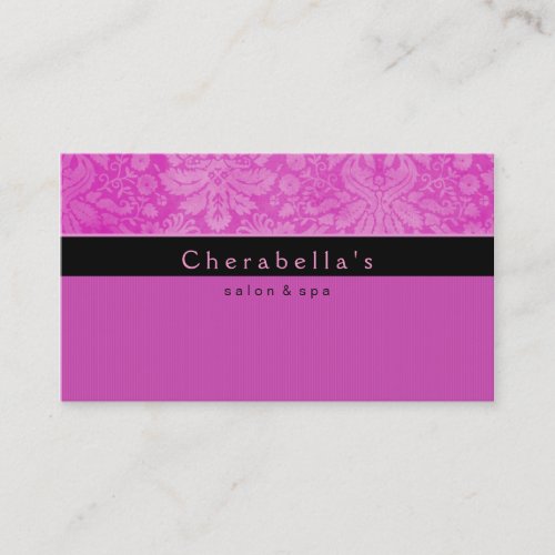 Salon Business Card Spa Pink Damask Floral 2