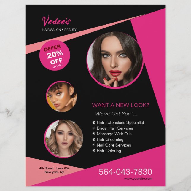 Salon Business Custom Flyer (Front)