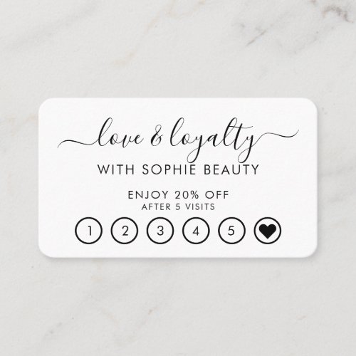 Salon Business Modern Monogram Script Loyalty Card