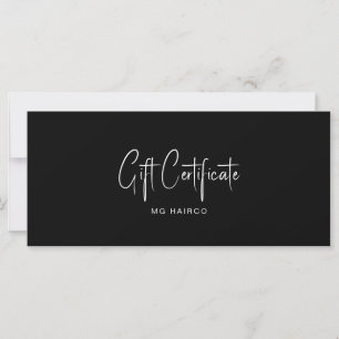 Salon Customer B/W Gift Certificate
