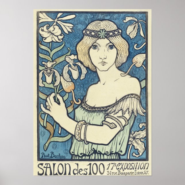 Salon de cents by Paul Berthon - Art Nouveau Poster (Front)