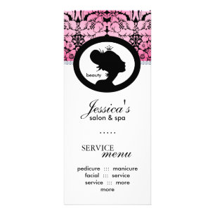 Salon Dollface Crown Damask Floral Rack Card