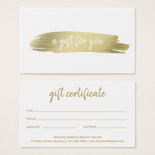 Salon Elegant Business Gold Gift Certificate