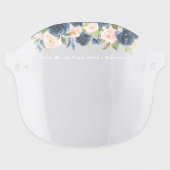 Salon Elegant Watercolor Blue Pink Floral Face Shield (Front)