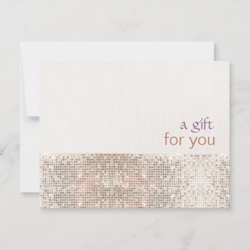 Salon Faux Sequins Linen Salon Gift Certificate Custom Invite