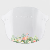 Salon Flamingo Watercolor Tropical Coral Floral Face Shield (Front)