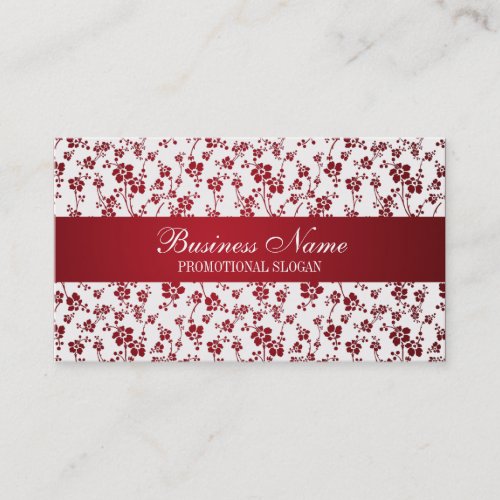 Salon Floral Red Professional Business Card Template