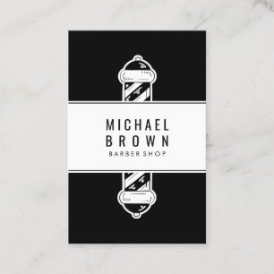 Salon for Men Pole Logo Barber Business Card
