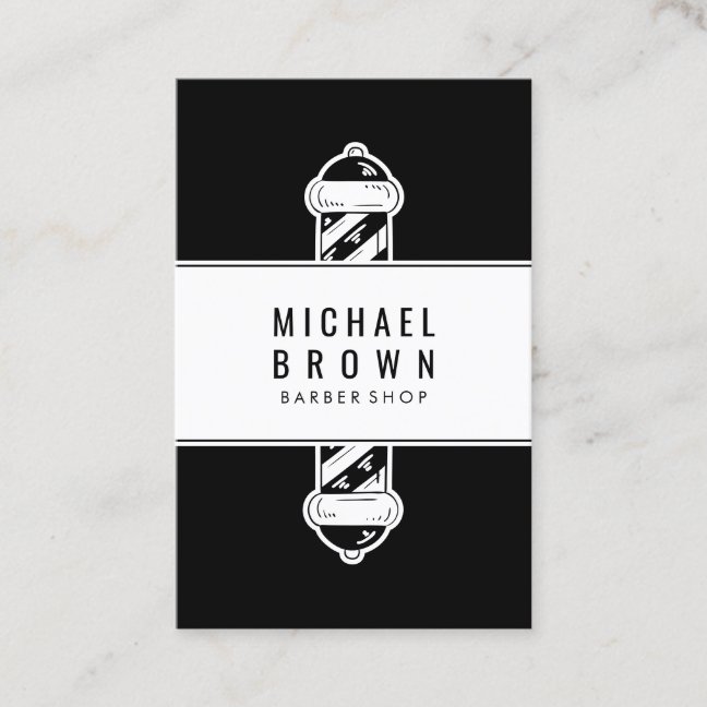 Salon for Men Pole Logo Barber Business Card