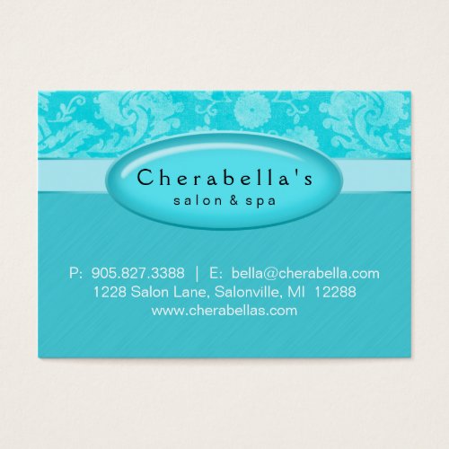 Salon Gift Card Certificate Spa Blue Damask Business Card