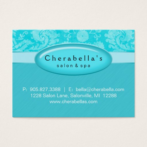 Customizable Salon Gift Card Certificate Spa Blue Damask Business Card