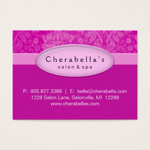Customizable Salon Gift Card Certificate Spa Pink Damask Business Card Templates