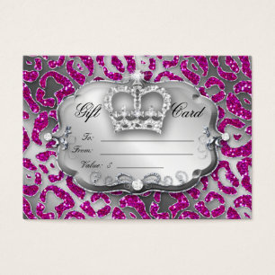 Salon Gift Card Jewelry Leopard Pink Silver Crown