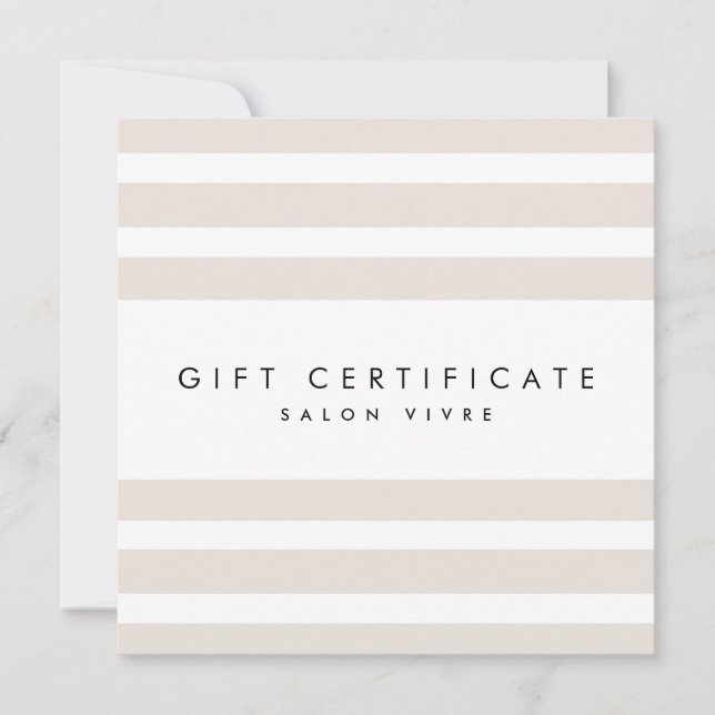 Salon Gift Card Modern Minimalist Stripes (Front)