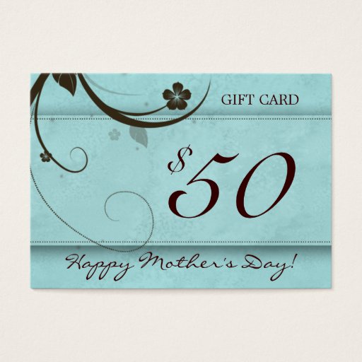 Customizable Salon Gift Card Spa Flower watery blue $50 Business Cards