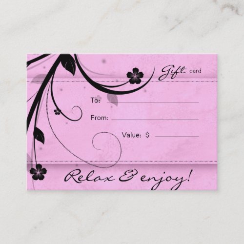 Salon Gift Card Spa Flower watery pink Business Card