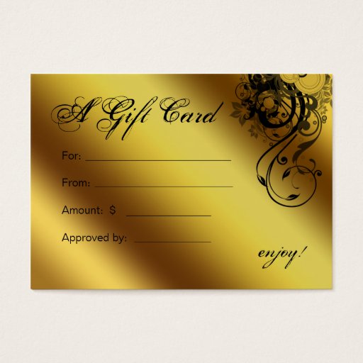 Customizable Salon Gift Card Spa Gold Floral Butterfly Business Card Templates