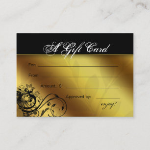 Salon Gift Card Spa Gold Floral Butterfly Frame