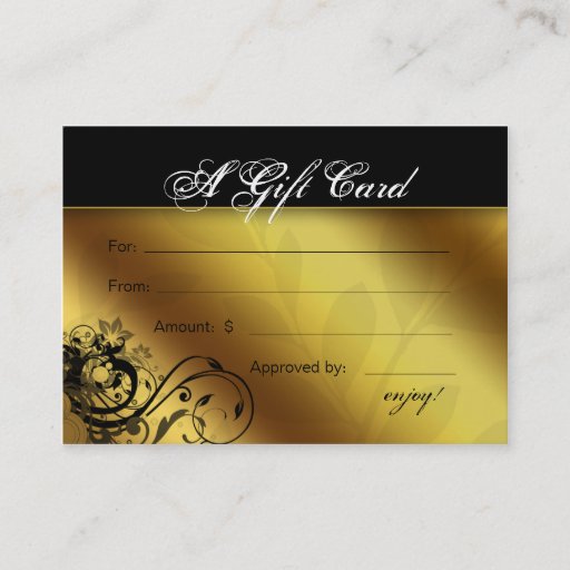 Customizable Salon Gift Card Spa Gold Floral Butterfly Frame Business Card Template