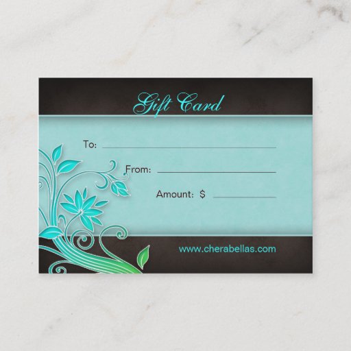Customizable Salon Gift Card Spa Trendy Floral BG Business Card