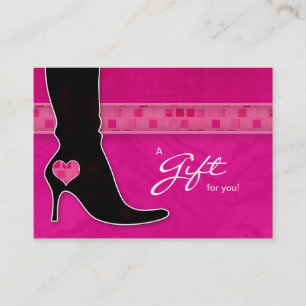 Salon Gift Card Spa Valentine's Day Heart Boot Pin