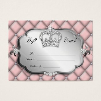 Salon Gift Card Tufted Diamond Crown by spacards at Zazzle