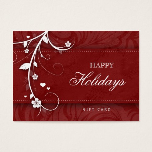 Salon Gift Card Xmas Flower Floral Red Hearts