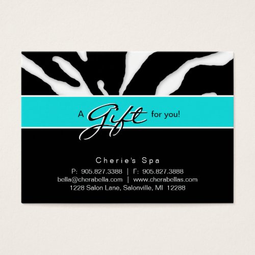 Salon Gift Card Zebra Animal Lips Blue Business Card Templates