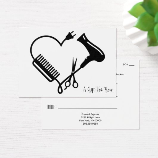 salon gift certificate (Desk)