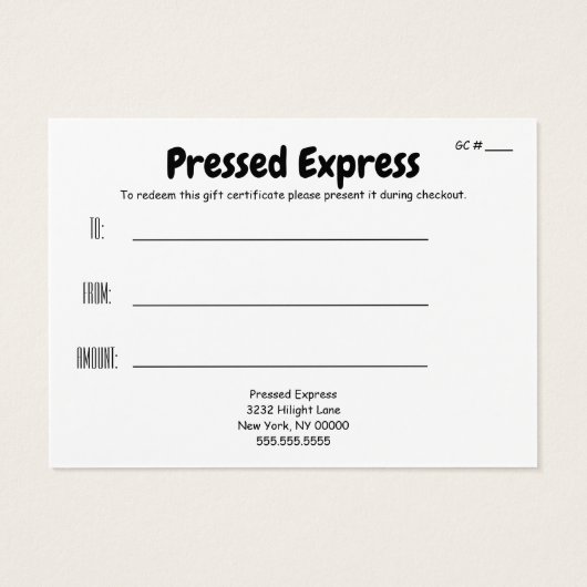 salon gift certificate (Back)