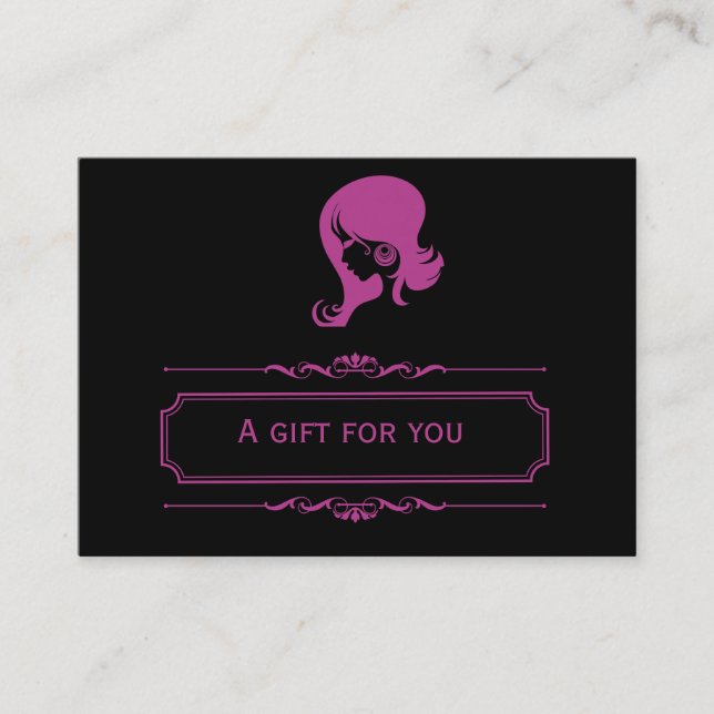 Salon Gift Certificate (Plum) (Front)