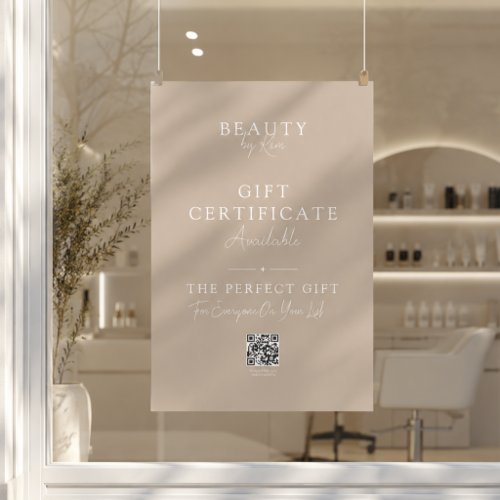 Salon Gift Certificate Promo Poster with QR Code