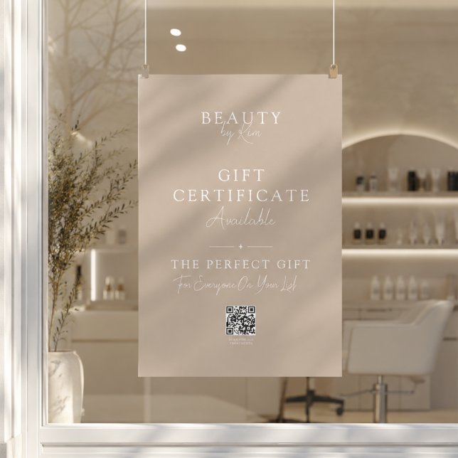 Salon Gift Certificate Promo Poster with QR Code (Salon Gift Certificate Promo Poster with QR Code)