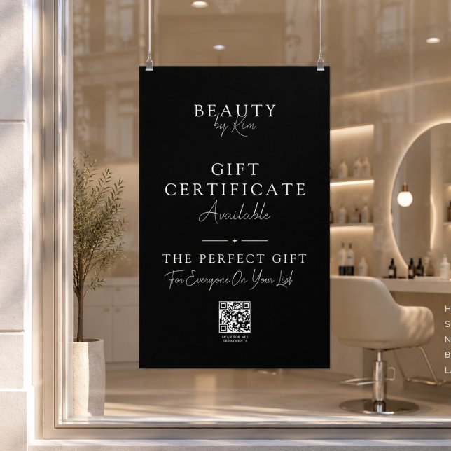 Salon Gift Certificate Promo Poster with QR Code (Salon Gift Certificate Promo Poster with QR Code)