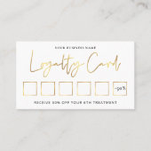 Salon Glam Gold Logo Modern Beauty or Spa Stamp Lo Loyalty Card (Front)