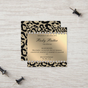 Salon Glitter Leopard Gold Calling Card