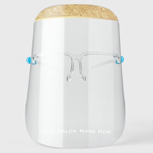 Salon Gold Glitter Face Shield (Front)
