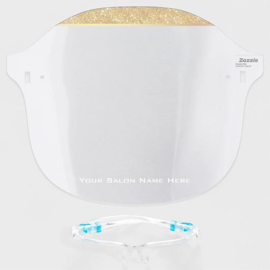 Salon Gold Glitter Face Shield (Front w/Glasses)