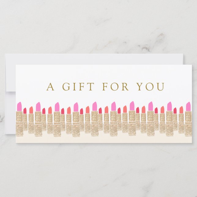 Salon Gold Sequin Lipstick Gift Certificate (Front)