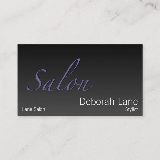 Salon Gradient Dark Business Card (Front)