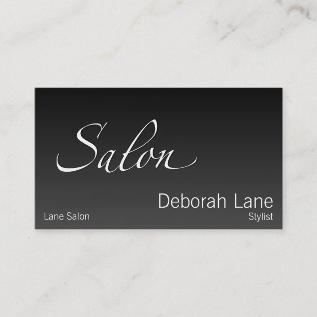 Salon Gradient Dark Business Card (Front)