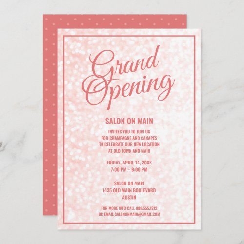 Salon Grand Opening  Open House Beauty Spa Invitation