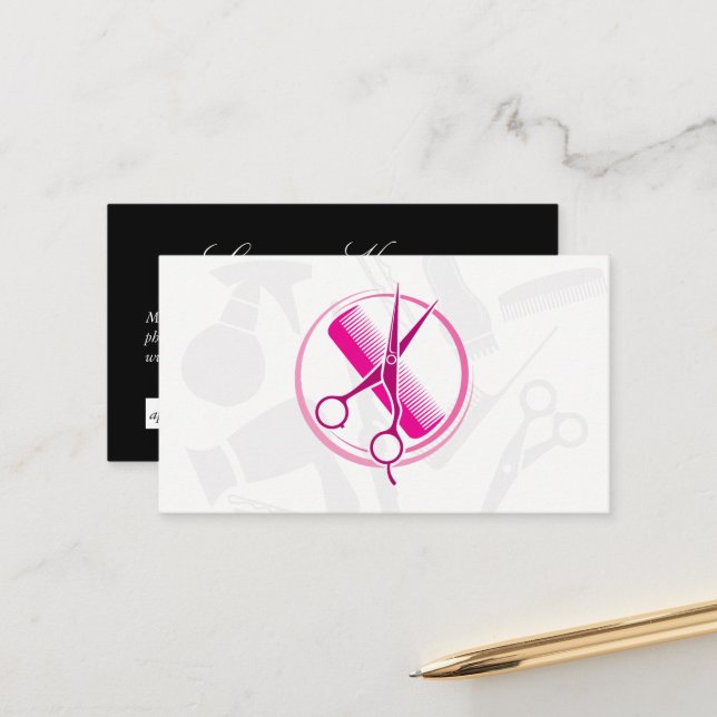 Salon Hair Cutting Tools Appointment Card (Front/Back In Situ)
