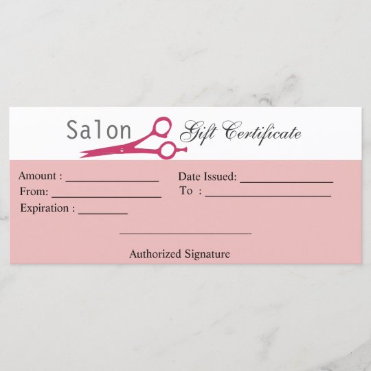 Salon Hair Stylist Cosmetologist Gift Certificate Zazzle com