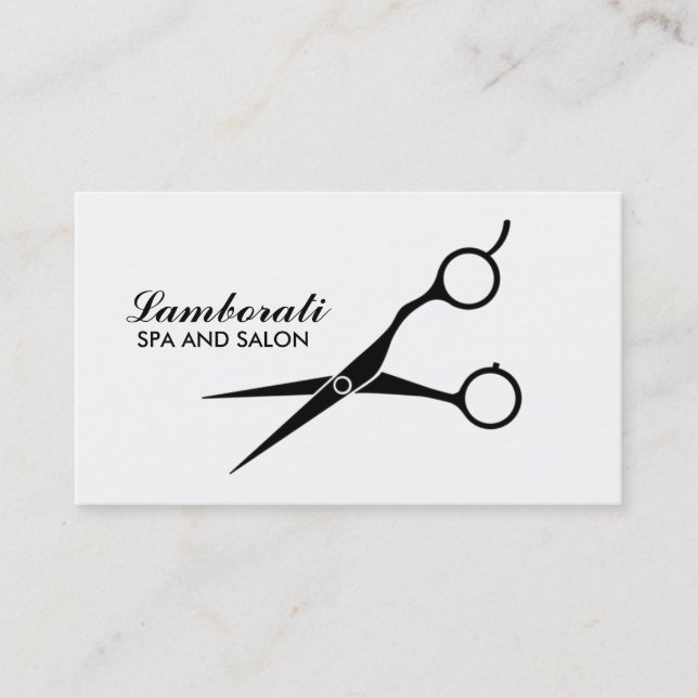 Salon Hair Stylist Hairdresser Professional White Business Card (Front)